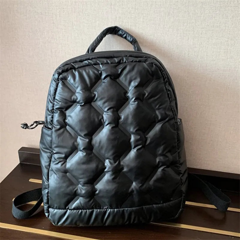 Large Capacity Winter Padded Down Backpack for Women