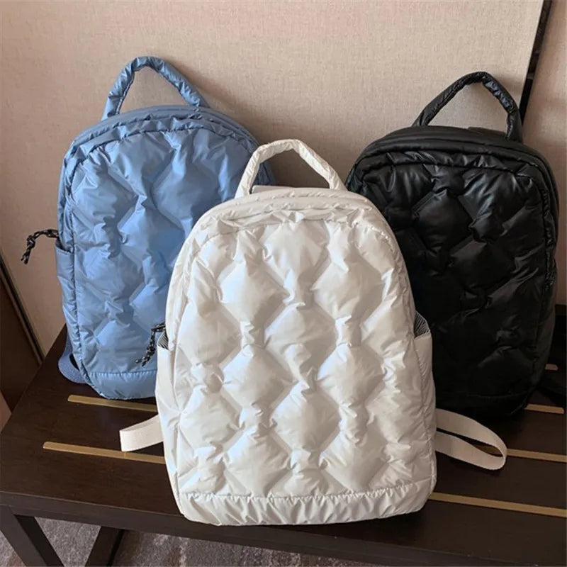 Large Capacity Winter Padded Down Backpack for Women