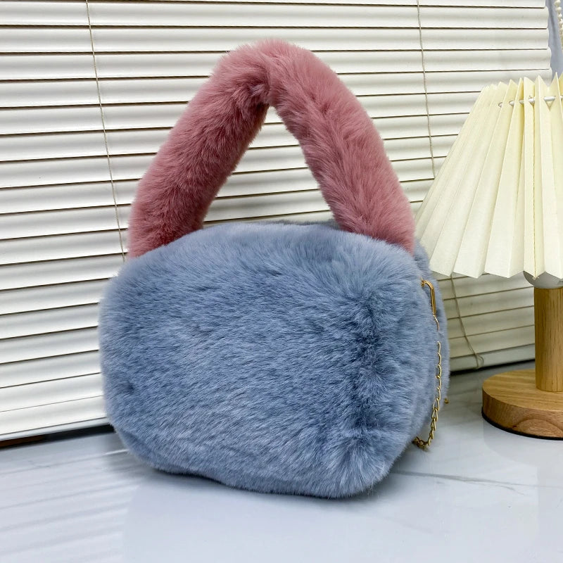 Winter Totes Chain Faux Fur Women's Shoulder Bags Clutch Bags Ladies
