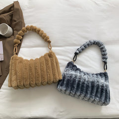 Winter Women Plush Shoulder Bags Large Capacity Tote Bag Satchel