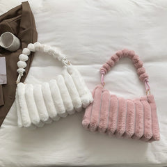 Winter Women Plush Shoulder Bags Large Capacity Tote Bag Satchel