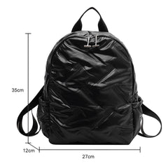 Winter Ultra Light Space Fluffy Backpacks Women's Backpack Quilted Plaid Female