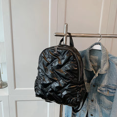 Winter Ultra Light Space Fluffy Backpacks Women's Backpack Quilted Plaid Female
