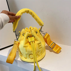 Velvet Winter Bucket Bag Crossbody Shoulder Satchel Lady Bag