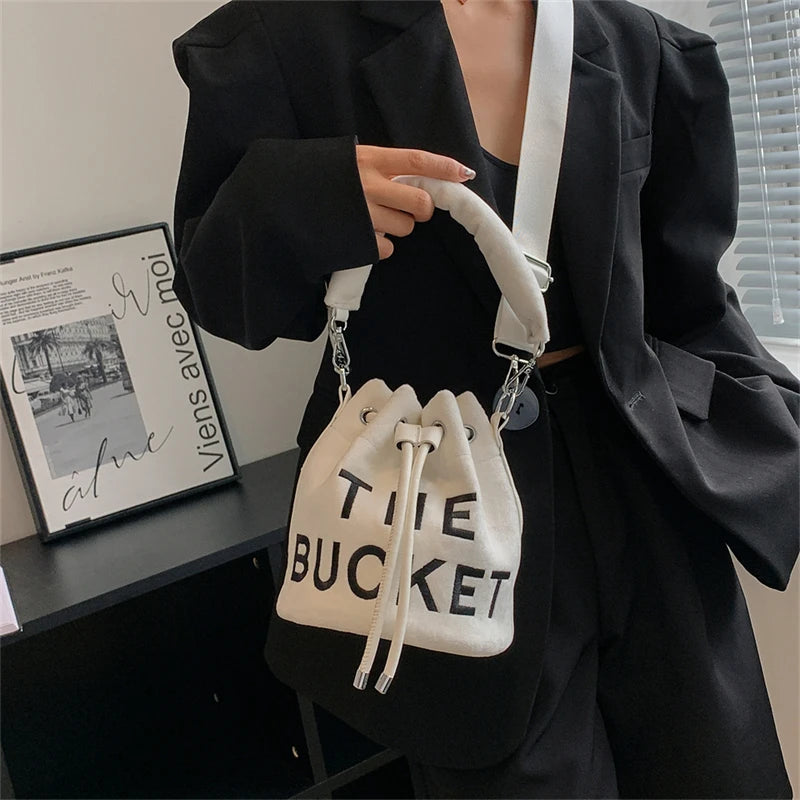 Winter Velvet Bucket Bags for Women Purses and Handbags Crossbody Bag