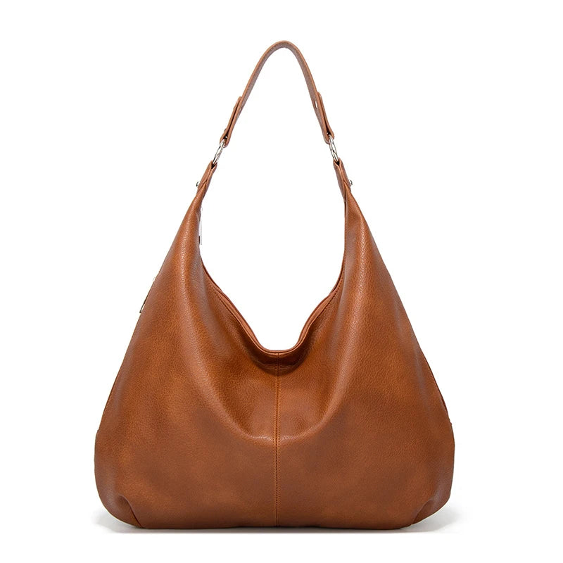 Winter Vintage Soft Leather Tote Bag For Women Style Shoulder Bags