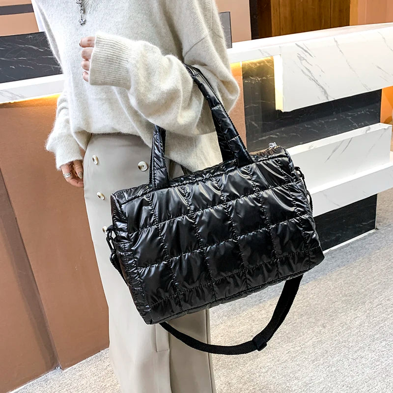 Winter Warm Down Women's Shoulder Bag High Capacity Crossbody Bag