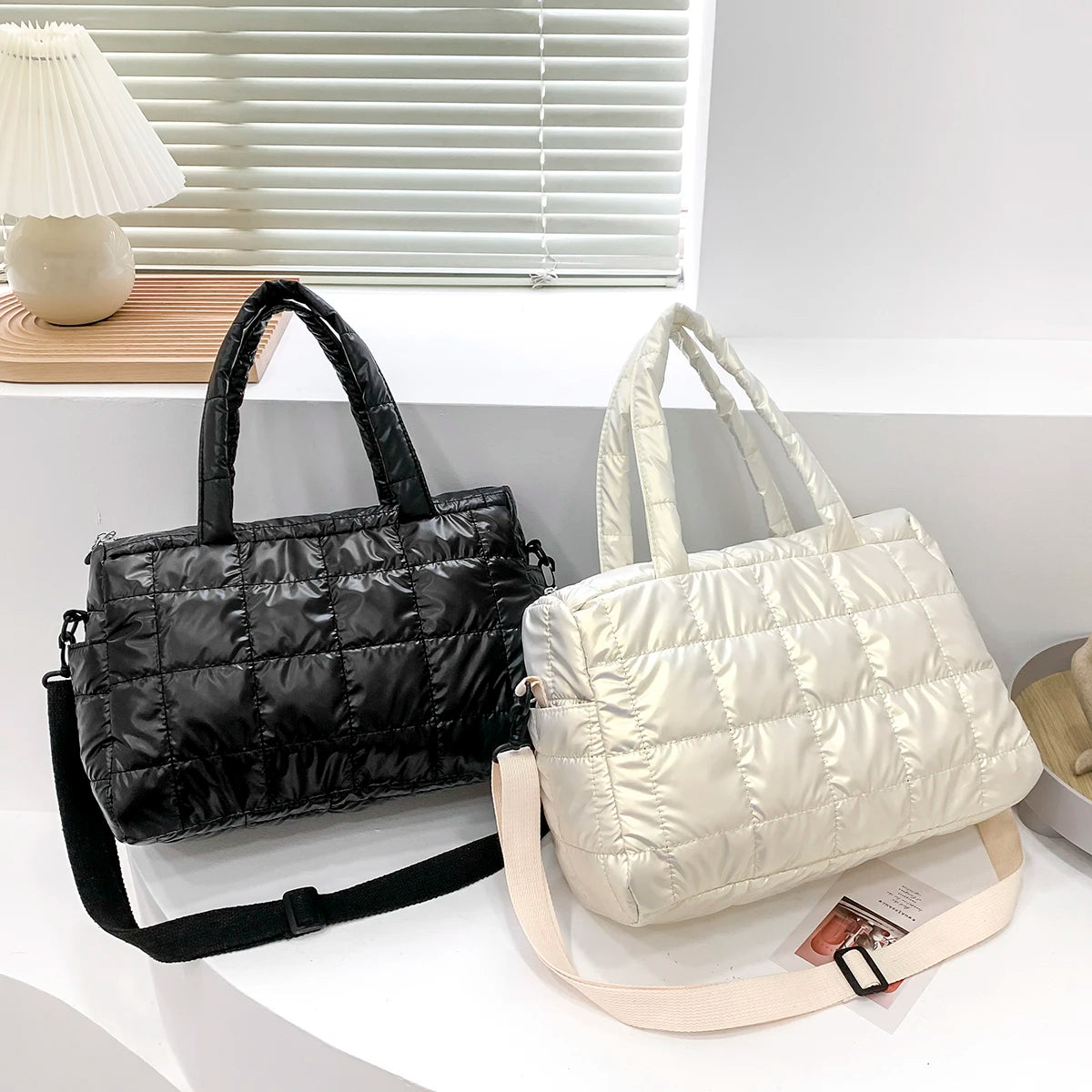 Winter Warm Down Women's Shoulder Bag High Capacity Crossbody Bag