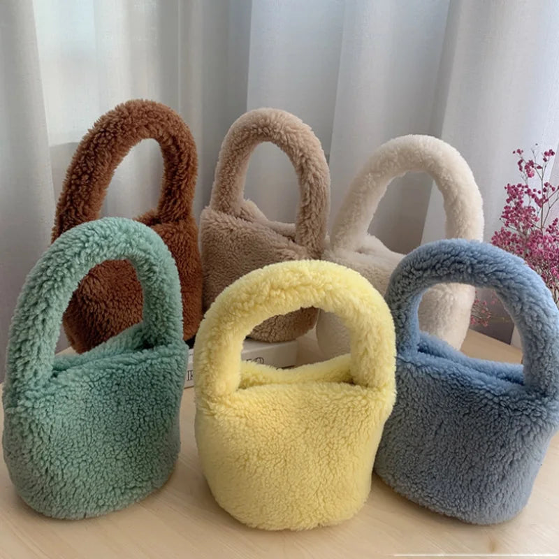 Winter Faux Fur Shoulder Tote Bag Ladies Bolsa Feminina