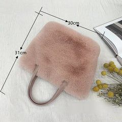 Winter Warm Fur Bags Shoulder Bag Faux Fur Handbags Tote Bag Purse
