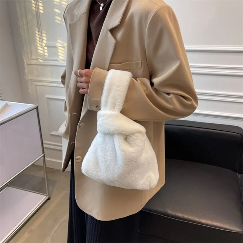 Winter Warm Fur Shoulder Tote Bag Ladies Bolsa Feminina