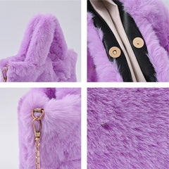 Plush Women's Handbags Fluffy Faux Fur Shoulder Bag Soft Crossbody Bags