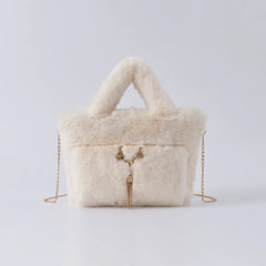 Plush Women's Handbags Fluffy Faux Fur Shoulder Bag Soft Crossbody Bags
