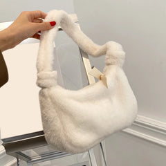 Winter Women Bag Faux Fur Solid Female Shoulder Bags