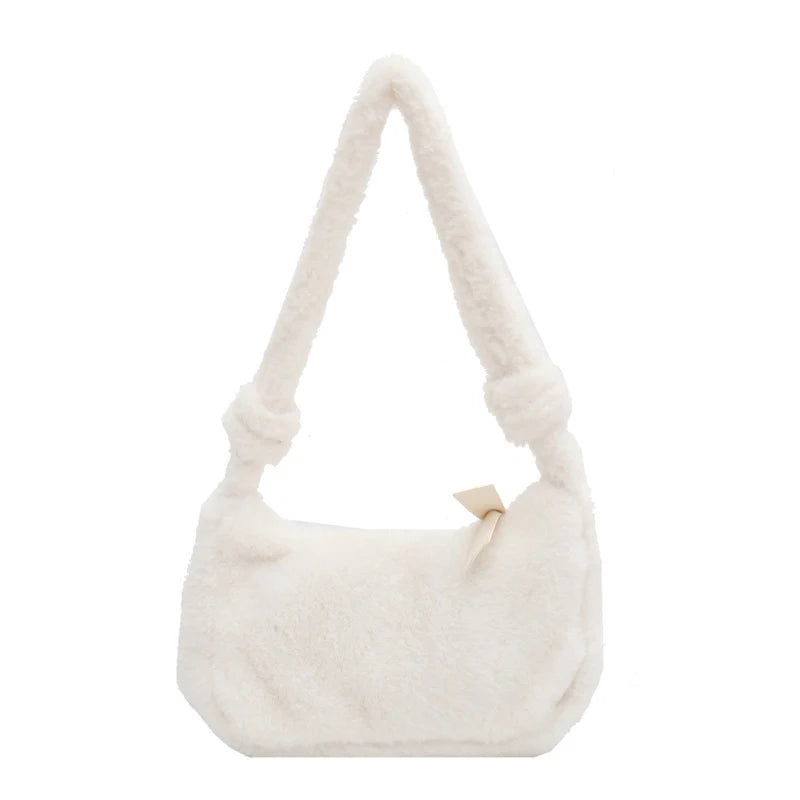 Winter Women Bag Faux Fur Solid Female Shoulder Bags