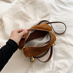Winter Women Bags Woolen Handbags Crossbody Bags Plush Women Shoulder Bag Purse