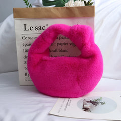 Winter Faux Fur Shoulder Bag Soft Plush Handbag Clutch Purse Ladies Tote