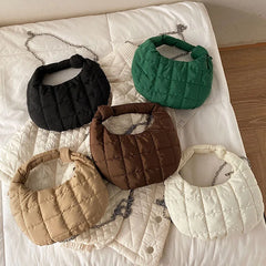 Winter Women Handbag Chain Shoulder Crossbody Bag Female Half Moon