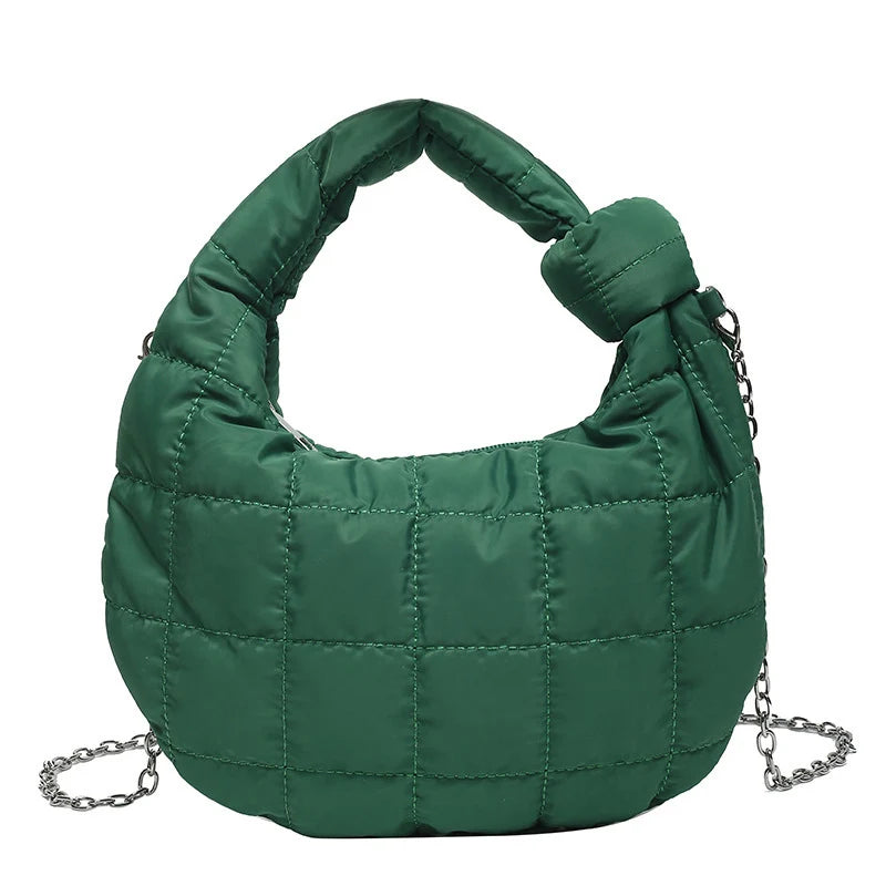 Winter Women Handbag Chain Shoulder Crossbody Bag Female Half Moon