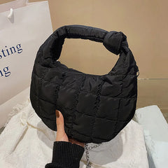 Winter Women Handbag Chain Shoulder Crossbody Bag Female Half Moon