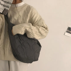 Winter Women Shoulder Bag Large Capacity Lingge Crossbody Hobos Bag