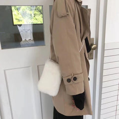 Winter Mini Crossbody Phone Bag Faux Fur Shoulder Bag