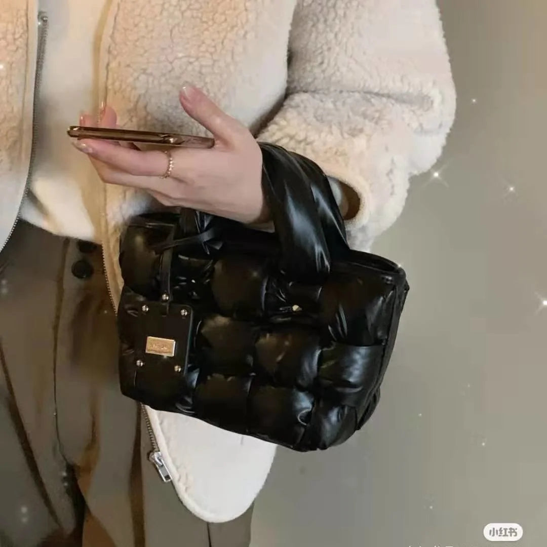 Winter Women's Down Small Shoulder Handbags Female Ladies Messenger Bags