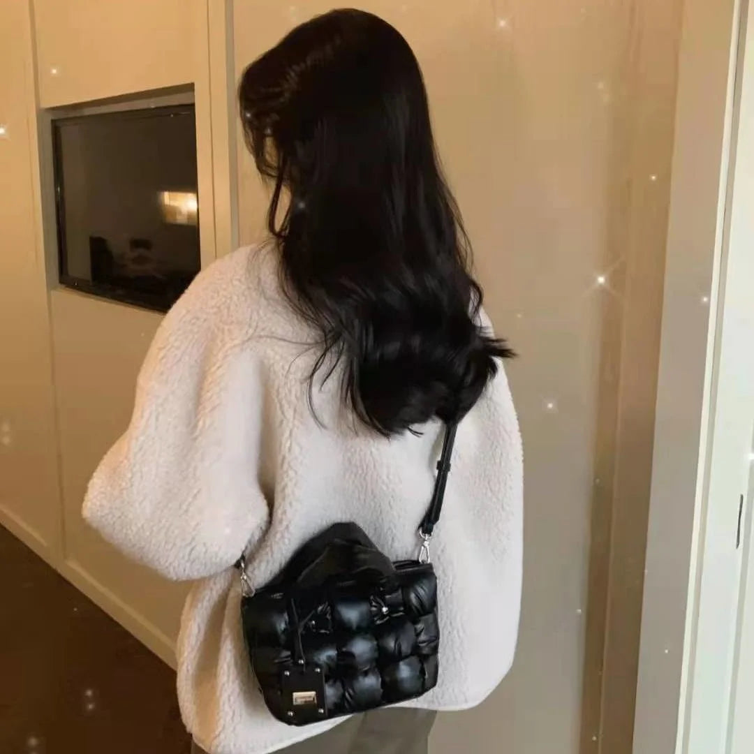 Winter Women's Down Small Shoulder Handbags Female Ladies Messenger Bags