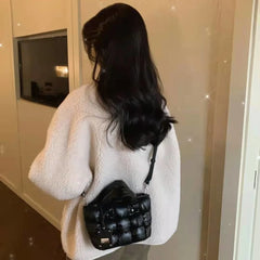 Winter Women's Down Small Shoulder Handbags Female Ladies Messenger Bags