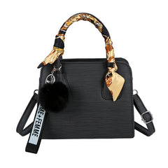 Winter Women's Messenger Bag with Fur Hair Ball Pendant