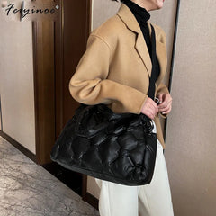 Winter Large Capacity Shoulder Bag for Women Waterproof Nylon