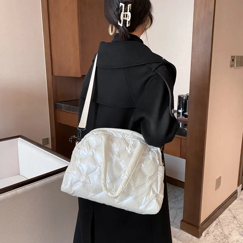 Winter Large Capacity Shoulder Bag for Women Waterproof Nylon