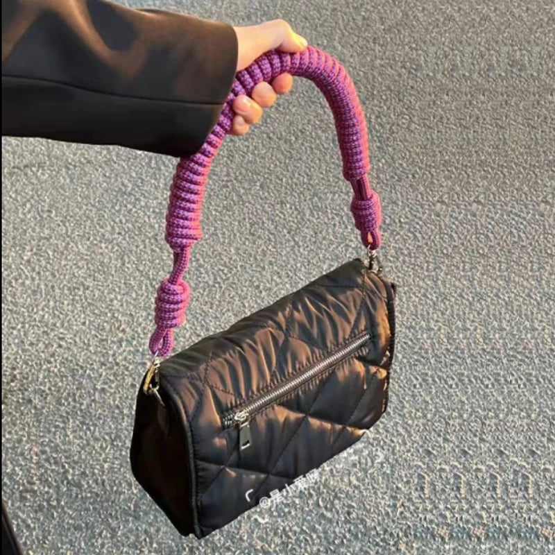 Winter Hand Woven Small Square Bag Shoulder Bag