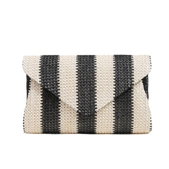 Woven Straw Clutch for Phone Wallet Purse Handbags Striped Shoulder Bag