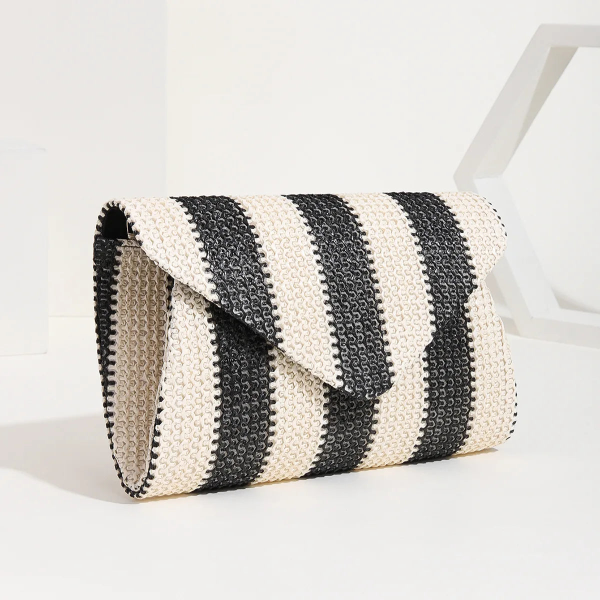 Woven Straw Clutch for Phone Wallet Purse Handbags Striped Shoulder Bag