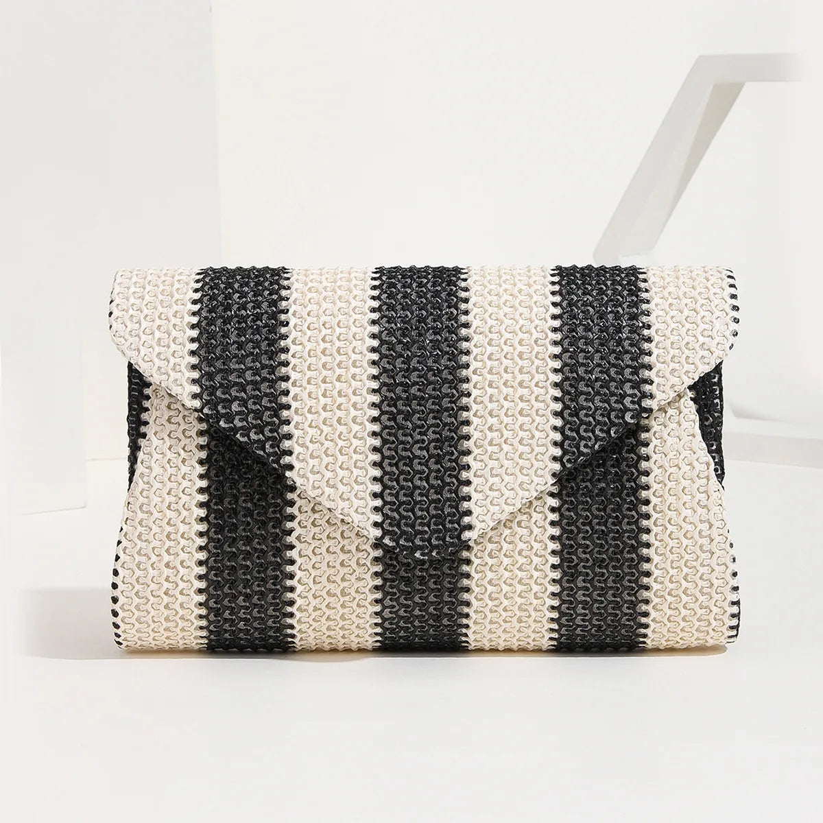 Woven Straw Clutch for Phone Wallet Purse Handbags Striped Shoulder Bag