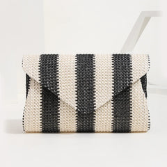 Woven Straw Clutch for Phone Wallet Purse Handbags Striped Shoulder Bag
