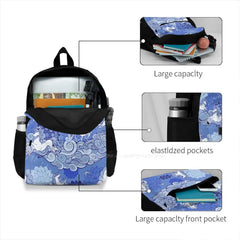 Unicorn Patterns Backpack Schoolbag Zipper Pouch