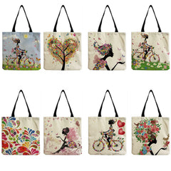 Eco Reusable Shopping Bags For Women Large Tote Bags With Pattern