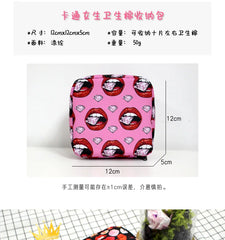 Witch & Cat Print Sanitary Napkin Bag