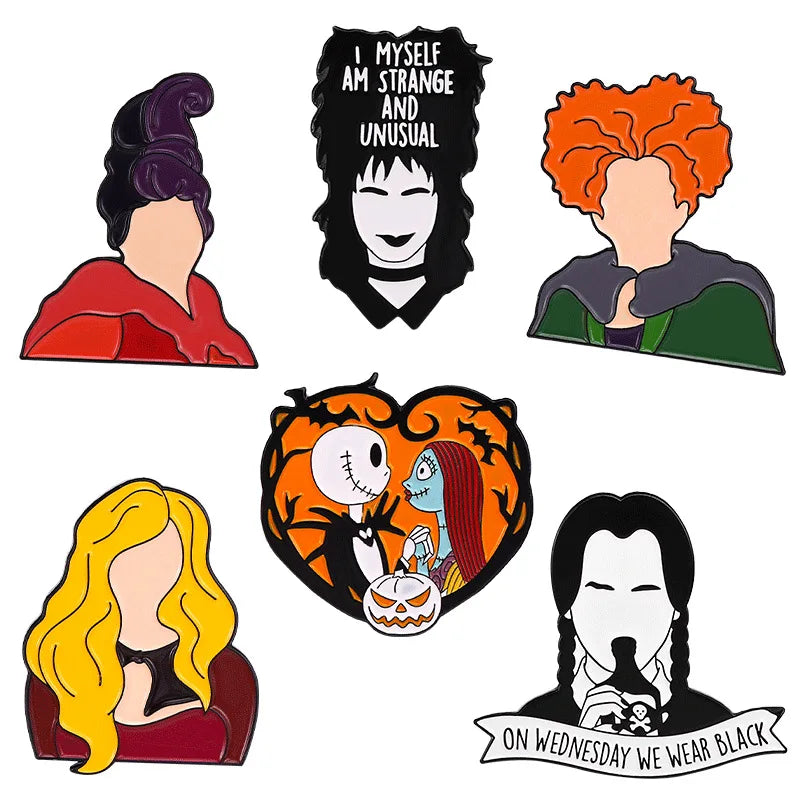 Witches Pins Christmas Horror Night Alloy Enamel Lapel Pin Brooch
