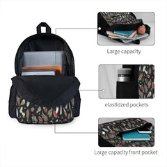 Witchy Pattern Dark Backpacks Men's Women's Zipper Close Backpack