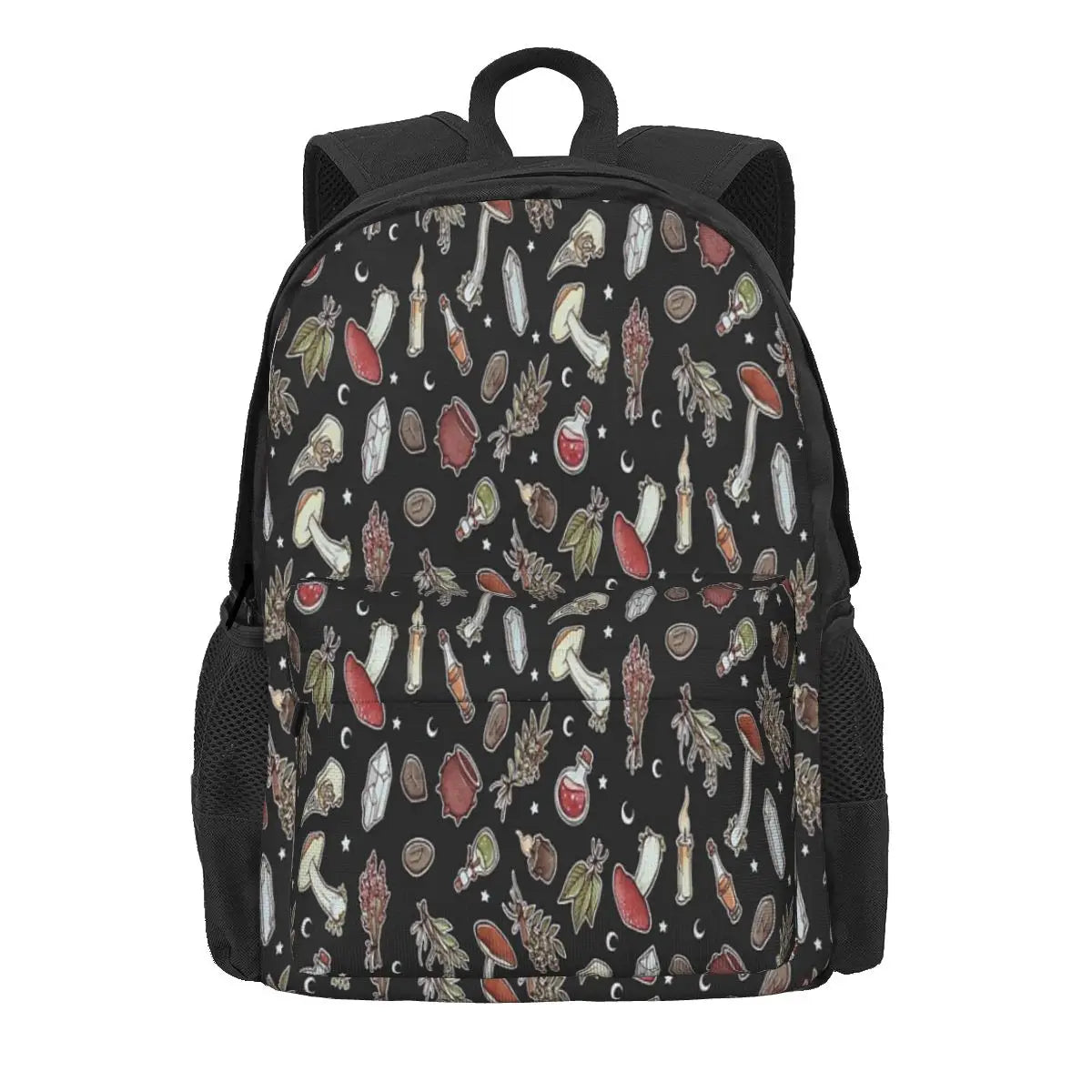 Witchy Pattern Dark Backpacks Men's Women's Zipper Close Backpack