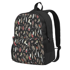Witchy Pattern Dark Backpacks Men's Women's Zipper Close Backpack