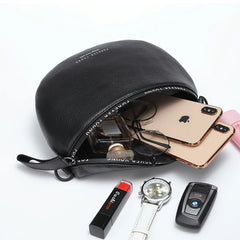 Wmnuo Leather Waist Bags Women Letter Half Moon Chest Bag