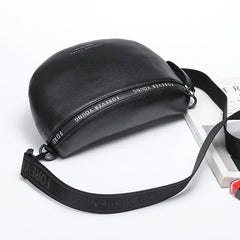 Wmnuo Leather Waist Bags Women Letter Half Moon Chest Bag