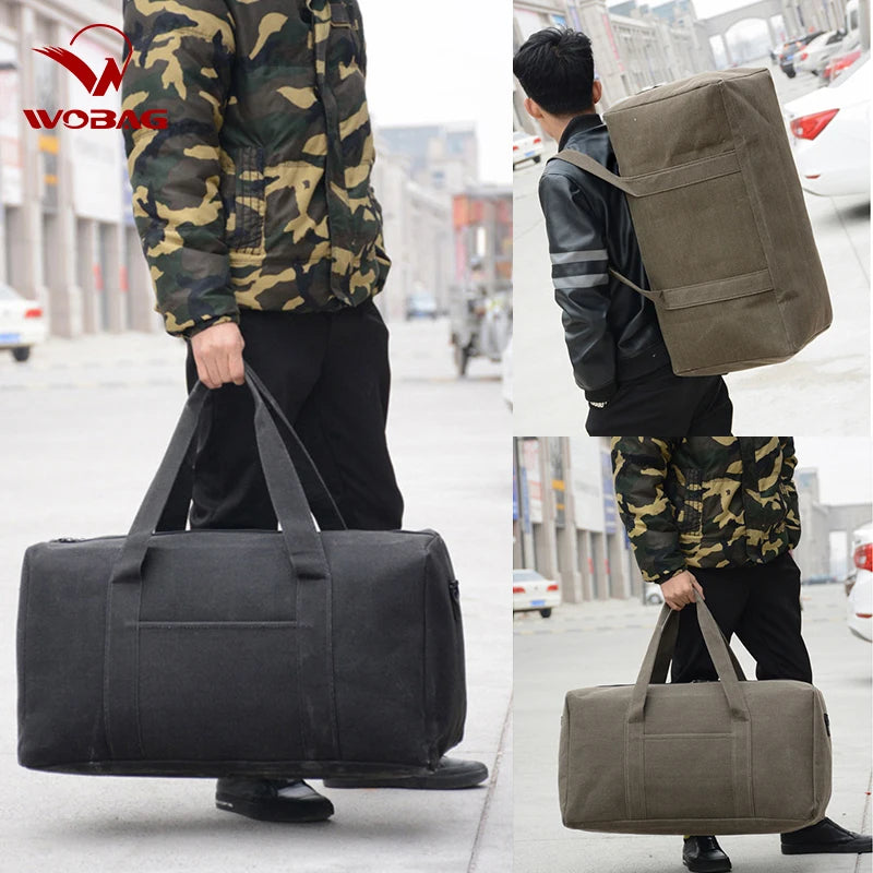 Wobag Travel Duffle Bag Gym Luggage Canvas Weekend Bag