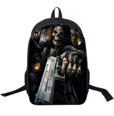 Wolf Husky Printing Backpack Men Women Street Rock Backpack Pug Backpacks