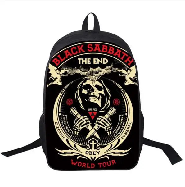 Wolf Husky Printing Backpack Men Women Street Rock Backpack Pug Backpacks