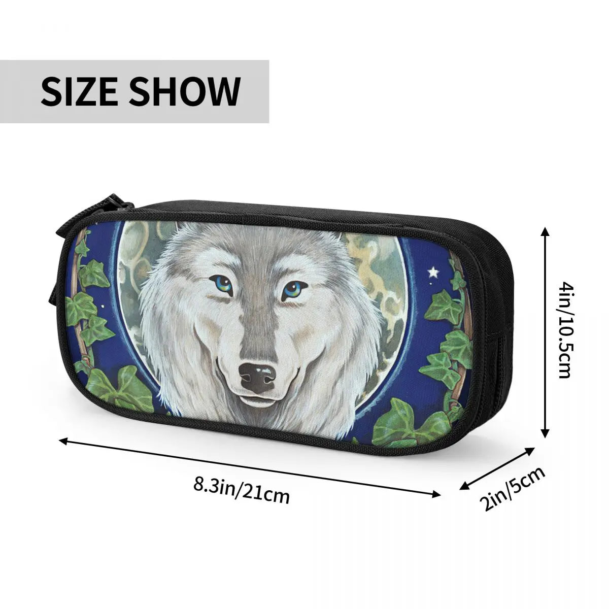 Wolf Pen Box Student School Anime Zipper Pen Bag Child Stationery Bag